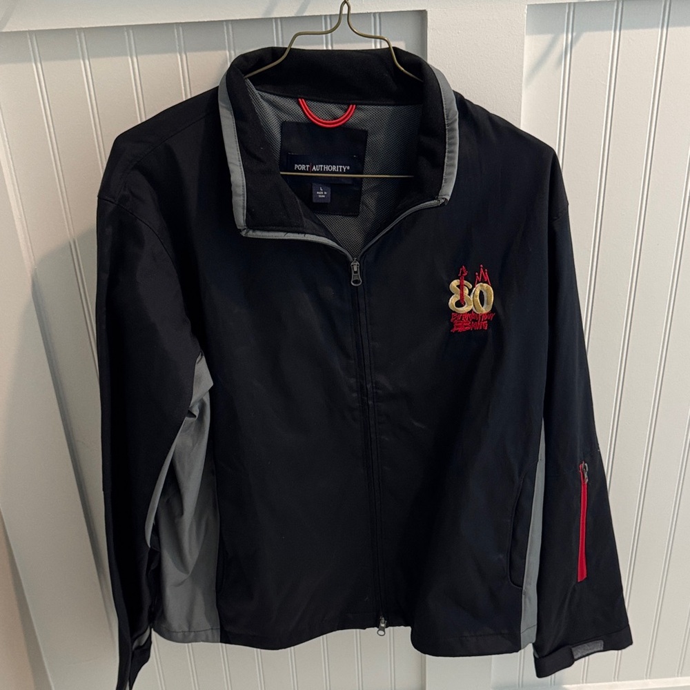 BB King Birthday Tour Port Authority Black and Gray Windbreaker with Red Accents